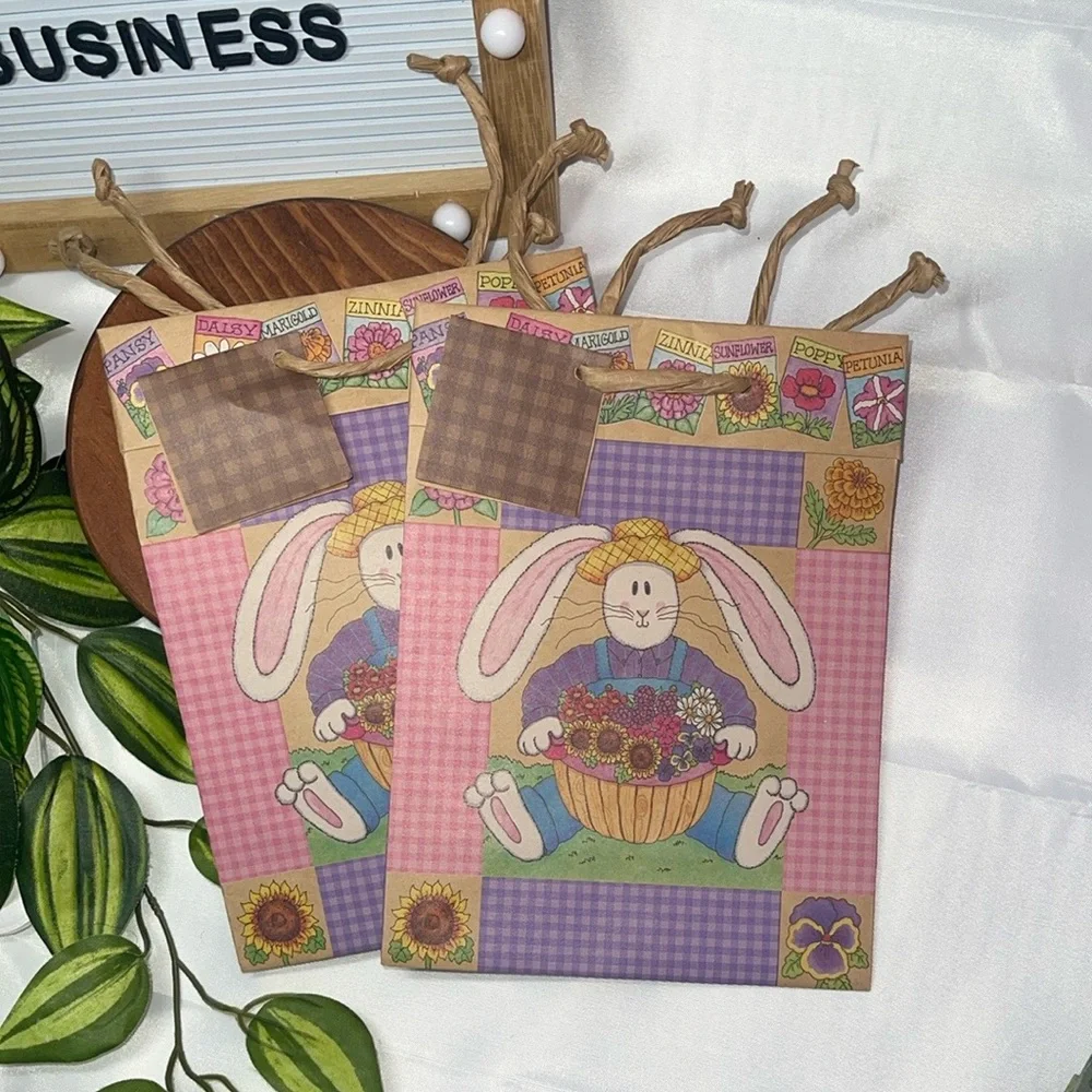 Vintage Paper EASTER Bag Garven Inc. BUNNY SPRING SEEDS PARTY or Treat Bag